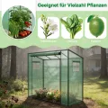 Garten Gewächshaus Foliengewächshaus Tomatengewächshaus begehbar 200x80x150 cm, schräges Dach Pflanzenhaus mit PE-Gitterfolie, Tomatenhaus Überwinterungszelt Mehrzwecktreibhaus Plane, Grün - Thumbnail 3