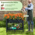 COSTWAY Hochbeet mit Ablage, erhöhtes Blumenbeet HIPS-Holz, Pflanzkübel mit Drainagelöchern, Pflanzkasten Kräuterbeet Pflanztrog Gartenbeet, Anzuchtbeet Balkon Garten Balkon, 86 x 45 x 73 cm, Schwarz - Thumbnail 6