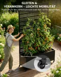 Hochbeet mit Sichtschutz, Metall Pflanzkasten mit Rankgitter und Rollen, freistehender Pflanzkübel 33cm tief, wetterfest für Blumen und Kletterpflanzen - Ideal für Garten, Balkon und Terrasse - Thumbnail 4