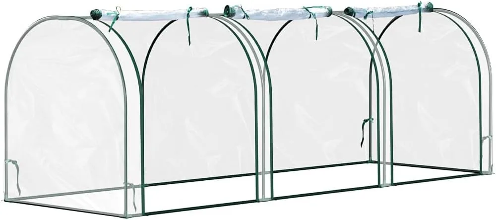 UV-beständig Winterfest Foliengewächshaus mit Aufrollbar Seitenwände ,Stahlrahmen Gewächshaus 270x90x90cm,Tomatenhaus für Gemüse Pflanzen Transparent