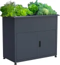 Green Spirit Hochbeet mit Unterschrank, Galvanisierter Stahl, Grau, 107x57x85 cm, mit Drainagesystem und Schneckenkante - Thumbnail 3