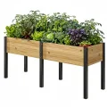 Hochbeet aus Holz - 180x60x80cm Großes Erhöhtes - Modern & Extrem Stabil Pflanzkasten & Blumenkasten - Pflanzbeet Kräuterbeet Blumenbeet für Garten Balkon Terrasse - Thumbnail 8