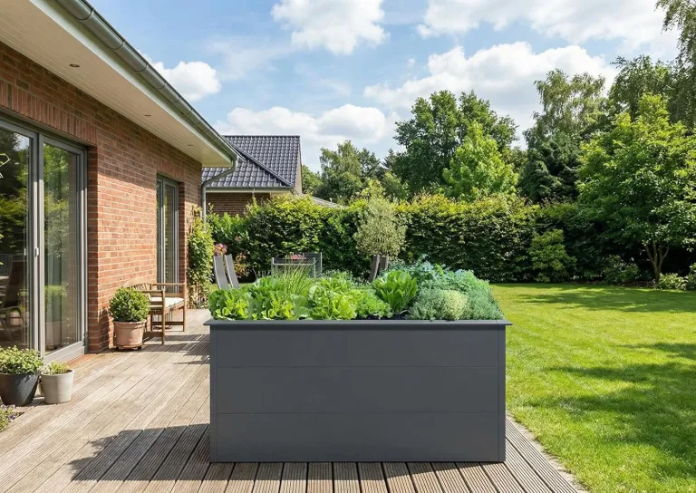 Green Spirit Hochbeet mit Schneckenkante, Anthrazit, Galvanisierter Stahl Pulverbeschichtet, 150 x 75 x 77 cm, Metall – Bild 4