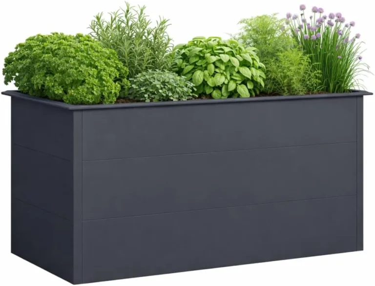 Green Spirit Hochbeet mit Schneckenkante, Anthrazit, Galvanisierter Stahl Pulverbeschichtet, 150 x 75 x 77 cm, Metall – Bild 1