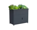 Plats Outdoor Solution® Hochbeet mit Unterschrank aus Metall, Grau, 107x57x85cm, mit Drainagesystem und Schneckenkante, anthrazit, pulverbeschichtet - Thumbnail 1