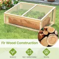 FANTASK Frühbeet Gewächshaus, 94 x 63 x 40 cm, Frühbeete Hochbeete mit Abdeckung, mini Gewächshaus, Treibhaus, Frühbeetkasten Aufsatz für Garten, Terrasse & Balkon (Natur) - Thumbnail 3