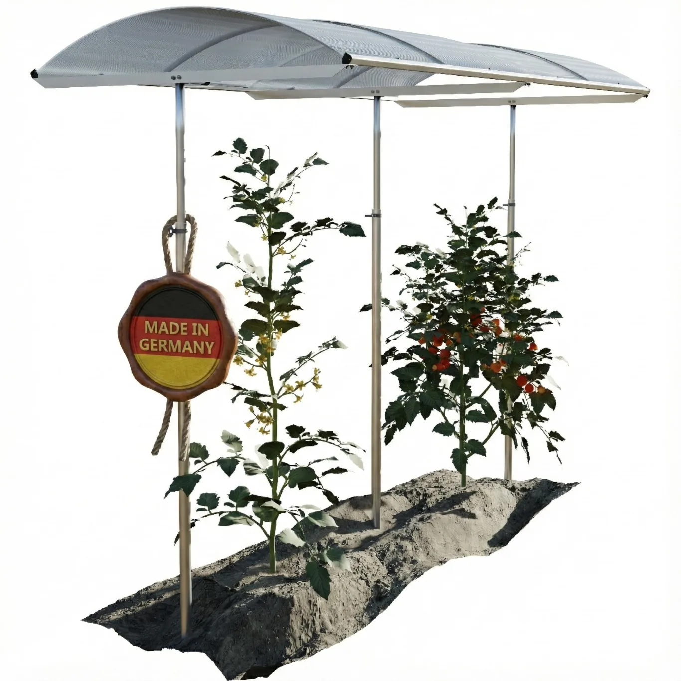 Beckmann Tomatendach PSN5 – Stabile Tomatenüberdachung & Überdachung für Hochbeet 500x112 cm – Winterfestes Alu Schutzdach, hagelfeste 6mm Platten gegen Braunfäule – Höhenverstellbar - Bild 1