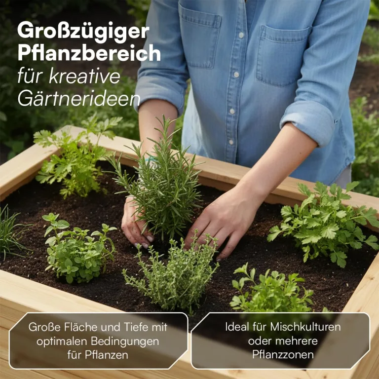 STEELSØN Theemin Hochbeet Natur – Pflanzenkübel 100x60x70 cm (LxBxH) – Kräuterbeet aus Lärchenholz – Gartenbeet mit UV-Schutzlackierung – Beet wetterfest – Pflanzenkasten für Garten – Kräuterbeet Holz – Bild 7