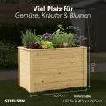 STEELSØN Theemin Hochbeet Natur – Pflanzenkübel 100x60x70 cm (LxBxH) – Kräuterbeet aus Lärchenholz – Gartenbeet mit UV-Schutzlackierung – Beet wetterfest – Pflanzenkasten für Garten – Kräuterbeet Holz - Thumbnail 8