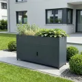 Metzler Hochbeet für den Garten mit Stauraum – Pulverbeschichteter Stahl in Anthrazit RAL 7016 | Witterungsbeständiges Metall-Gartenbeet, Pflanzenbeet, Blumenhochbeet | 160 x 85 x 50 cm - Thumbnail 7