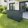 Metzler Hochbeet für den Garten mit Stauraum – Pulverbeschichteter Stahl in Anthrazit RAL 7016 | Witterungsbeständiges Metall-Gartenbeet, Pflanzenbeet, Blumenhochbeet | 160 x 85 x 50 cm - Thumbnail 8