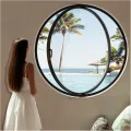 Um 360° drehbares rundes Fenster für optimale Belüftung, langlebiges Aluminium, perfekt für Schuppen, Dachböden, Gewächshäuser und Werkstätten, verbessert Luftzirkulation und Helligkeit - Thumbnail 4