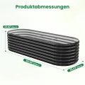 SUNYRISY Hochbeet Metall für Garten, 240x90x60cm Verzinkter Stahl Pflanzkasten Blumenkasten Kräuterbeet Pflanzbeet Blumenbeet Hochbeet-Kit für Garten Balkon Terrasse, Schwarz Ellipse - Thumbnail 3
