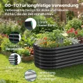 SUNYRISY Hochbeet Metall für Garten, 240x90x60cm Verzinkter Stahl Pflanzkasten Blumenkasten Kräuterbeet Pflanzbeet Blumenbeet Hochbeet-Kit für Garten Balkon Terrasse, Schwarz Ellipse - Thumbnail 4