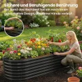 SUNYRISY Hochbeet Metall für Garten, 240x90x60cm Verzinkter Stahl Pflanzkasten Blumenkasten Kräuterbeet Pflanzbeet Blumenbeet Hochbeet-Kit für Garten Balkon Terrasse, Schwarz Ellipse - Thumbnail 5