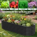 SUNYRISY Hochbeet Metall für Garten, 240x90x60cm Verzinkter Stahl Pflanzkasten Blumenkasten Kräuterbeet Pflanzbeet Blumenbeet Hochbeet-Kit für Garten Balkon Terrasse, Schwarz Ellipse - Thumbnail 9