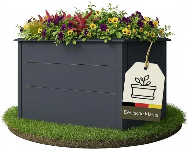 Hochbeet Metall Anthrazit 150x75x77cm - Premium Hochbeet aus pulverbeschichtetem Stahlblech für Garten & Balkon, Schneckenschutz, wetterfest, ideal für Kräuterbeet, Frühbeet & Blumenkasten – Bild 1
