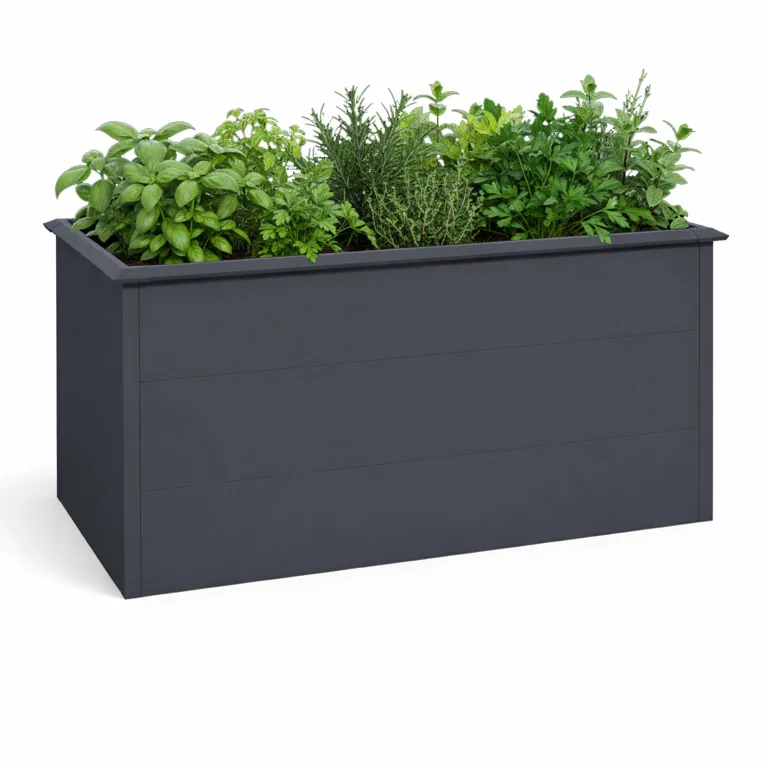 Hochbeet Pflanzbeet | Kräuter- und Gemüsebeet Metall verzinkt | 850 Liter Volumen 150 x 75 x 77 cm (B x T x H) Anthrazit rechteckig – Bild 1