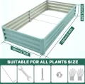 Hochbeet Metall, 180x90x30cm Verzinkt Hochbeete für Garten mit Stützstange, Hochbeet zum Anbau von Pflanzen Gemüse Blumen und Kräutern (Rechteckig + Mintgrün) - Thumbnail 3
