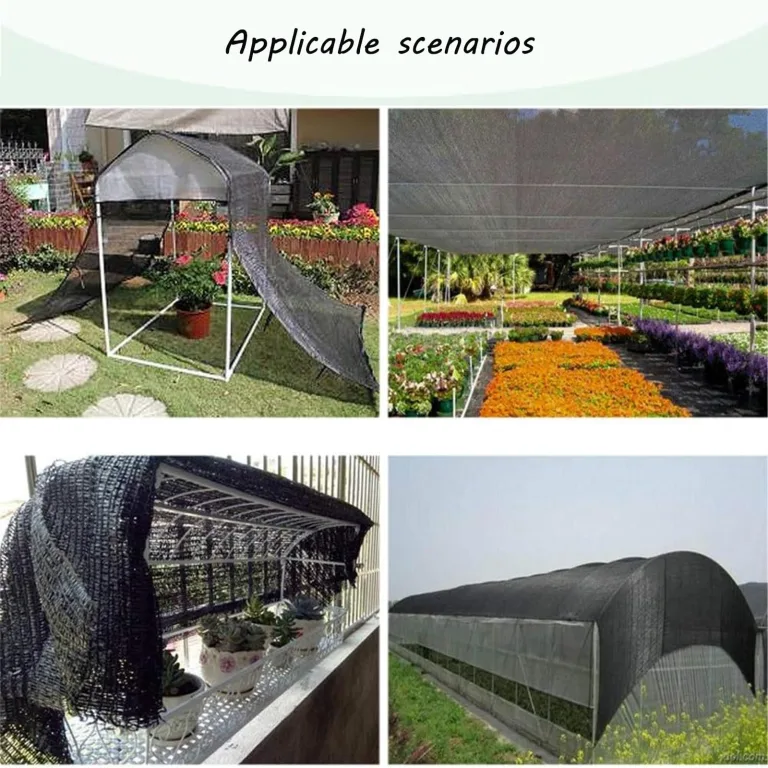 Sonnenschutz für den Außenbereich, 2,9 x 3,5 m, mit Ösen, 90 % schwarzer Sonnenschutz für Pergola, Gewächshaus, Pflanzen und Hühnerstall – Bild 7