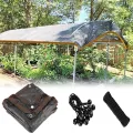 Sonnenschutz für den Außenbereich, 2,9 x 3,5 m, mit Ösen, 90 % schwarzer Sonnenschutz für Pergola, Gewächshaus, Pflanzen und Hühnerstall - Thumbnail 1
