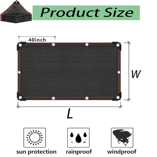 3,6 x 3,5 m schwarzes Sonnenschutztuch – 90 % UV-Blocknetz für Pflanzen, Gewächshaus, Terrasse und Tomatenschutz, Netzplane für kühle Bereiche und Garten – Bild 10