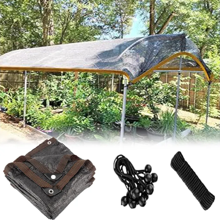 Sonnenschutztuch, UV-beständig, für Gemüse, Gewächshaus, Hühnerstall, Zwinger, Tomaten, Outdoor, Baldachin, 6 x 6 m, Schwarz – Bild 1