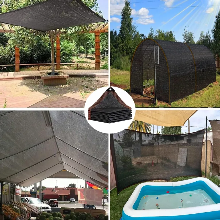 Sonnenschutztuch, UV-Schutz, für Pflanzen, Gewächshaus, Terrasse, Tomaten, Hühnerstall, Scheune, strapazierfähig, wetterfest, 2,4 x 2,7 m, Schwarz – Bild 8
