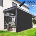 40 % - 50 % schwarzer Schattenstoff – reißfestes Schattennetz mit Ösen für Sonnenschutz im Freien – ideal für Pergolen, Terrassen, Gewächshäuser und Hühnerställe – 3,2 x 7,6 m - Thumbnail 1