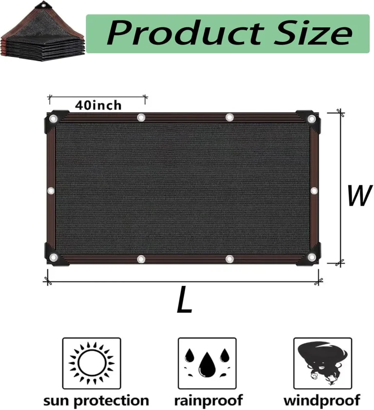 3,9 x 6,9 m schwarzes Schattentuch – 90 % Sonnenblock-Netz für Gewächshaus, Terrasse, Pflanzen und Tomaten – UV-Schutz, kühlende Netzplane für Outdoor-Gartenarbeit – Bild 3