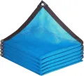 Sonnenschutznetz für den Außenbereich, 98 % UV-Block, blaues Schattentuch mit Ösen, Netzplane für Gewächshaus, Zwinger, Pflanzen, Tomaten (6 x 6 m) - Thumbnail 1