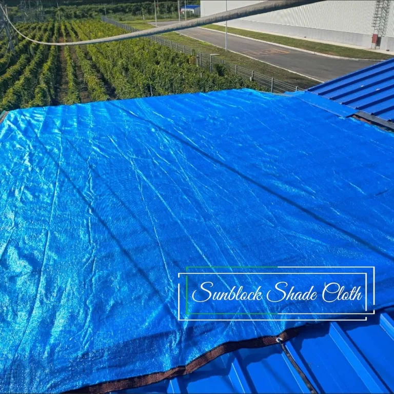98 % Sonnenschutztuch mit Ösen, für den Außenbereich, blaue Netzplane für Gewächshäuser, Pflanzenschutz, Hundehütten, Tomaten, 6 x 10 m, UV-Blocker – Bild 5