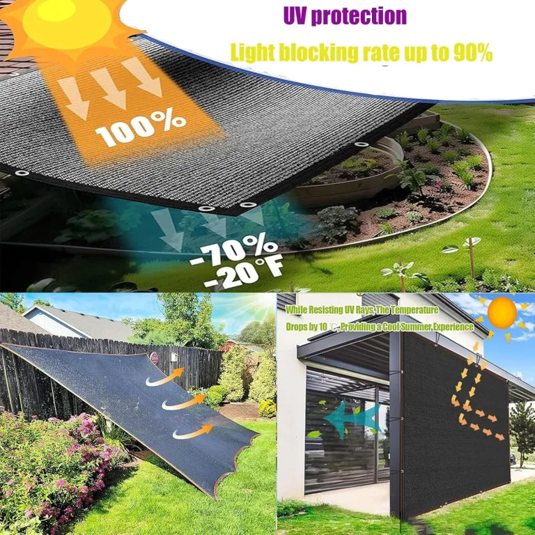 Schattenstoff, strapazierfähig, 1,8 x 4,7 m, reißfest, für Garten, Gewächshaus, Terrasse, Pflanzen und Hühnerstall, UV-Schutz und Frostschutzlösungen, Schwarz – Bild 6