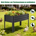 SUNYRISY Hochbeet Metall für Balkon und Garten, 116x60x80cm Verzinkter Stahl Pflanzkasten Blumenkasten Kräuterbeet Pflanzbeet Blumenbeet Hochbeet-Kit für Garten Balkon Terrasse, Schwarz - Thumbnail 5