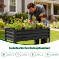 SUNYRISY Hochbeet Metall für Balkon und Garten, 116x60x80cm Verzinkter Stahl Pflanzkasten Blumenkasten Kräuterbeet Pflanzbeet Blumenbeet Hochbeet-Kit für Garten Balkon Terrasse, Schwarz - Thumbnail 6