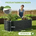 180x90x60 cm Hochbeet Metall - 6-in-1 Pflanzbeet Hochbeete für Garten aus Verzinktem Stahl - Wellblech oval Wetterfest & Rostfrei Gartenbeet für Garten Terrasse & Balkon - Thumbnail 2