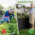 180x90x60 cm Hochbeet Metall - 6-in-1 Pflanzbeet Hochbeete für Garten aus Verzinktem Stahl - Wellblech oval Wetterfest & Rostfrei Gartenbeet für Garten Terrasse & Balkon - Thumbnail 4