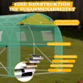 Soontrans Gewächshaus 3 x 4 m, Mehr Raum für den Übergang & Früher Saisonstart, Mittleres Tunnel Foliengewächshaus mit Aufrollbaren Seitenwänden & Meshnetzfensten & Tür, Stahlgestell Bogendach - Thumbnail 6