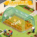 Soontrans Gewächshaus 3 x 4 m, Mehr Raum für den Übergang & Früher Saisonstart, Mittleres Tunnel Foliengewächshaus mit Aufrollbaren Seitenwänden & Meshnetzfensten & Tür, Stahlgestell Bogendach - Thumbnail 3