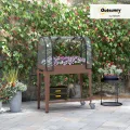 Outsunny Hochbeet mit transparenter Plane, Mini-Gewächshaus, 2 Rollen und 1 untere Ablage für Gemüse, Blumen, Gemüse, Gemüse, Maße: 80 x 40 x 120 cm (L x B x H) - Thumbnail 2