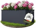 Hochbeet Metall Anthrazit - Premium Hochbeet aus pulverbeschichtetem Stahlblech für Garten, Schneckenschutz, wetterfest, ideal für Kräuterbeet, Frühbeet & Blumenkasten (XL: B200cm x T100cm x H77cm) - Thumbnail 1