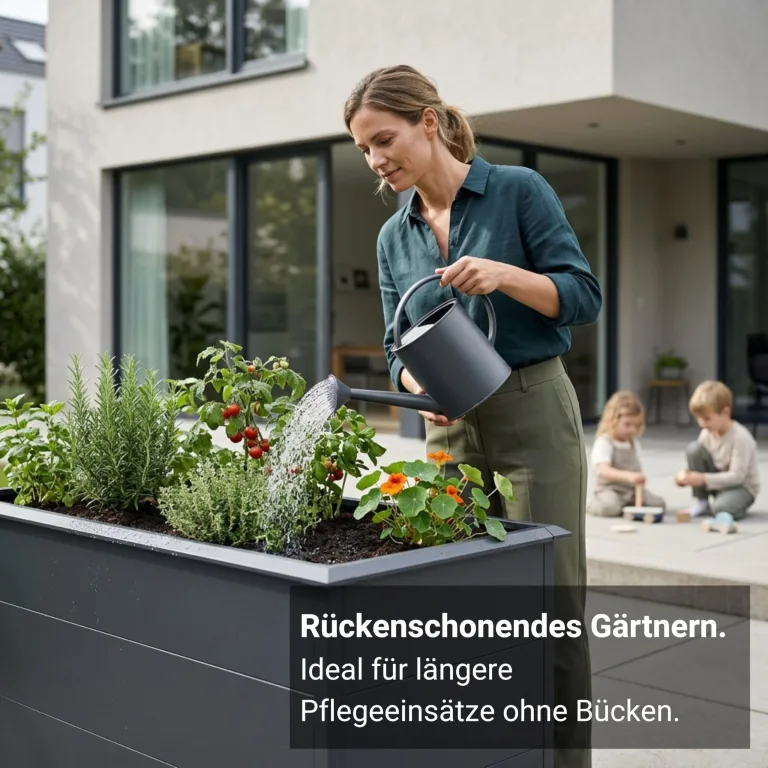 novaterra® Hochbeet Metall Anthrazit - B 100 x T 50 x H 77 cm - Premium Hochbeet aus pulverbeschichtetem Stahl, Schneckenschutz, wetterfest, ideal für Kräuterbeet, Frühbeet & Blumenkasten – Bild 3