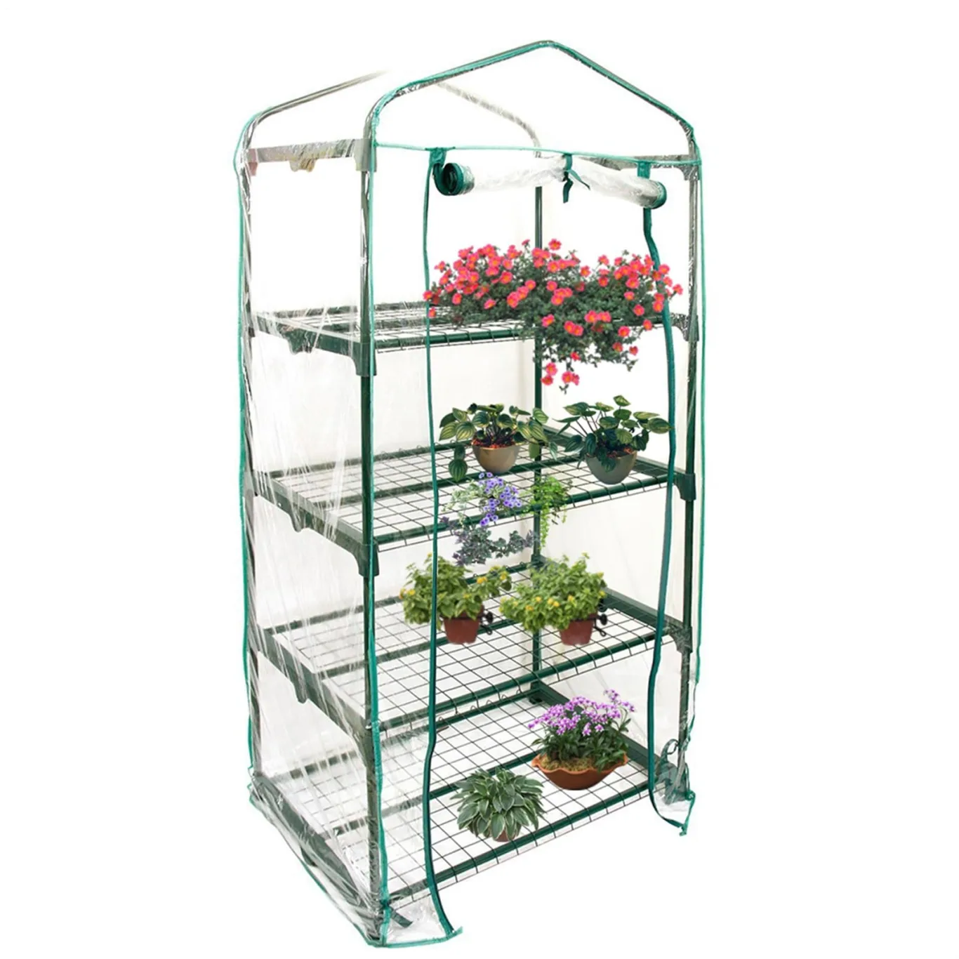 Tragbares Gewächshaus, 69x49x126cm Mini Gewächshaus Klein, Wiederverwendbares Warmhaus, Schutz vor Kälte, Hochwertiges Anzuchthaus Garten Balkon Stabil & Einfach zu Montieren - Bild 1