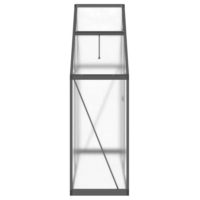 Hommdiy Gewächshaus mit Fundamentrahmen Anthrazit 169x169x202 cm Alu Pflanzenhaus mit Dachrinnensystem Flügeltür Treibhaus für Pflanzen Frühbeet – Bild 3