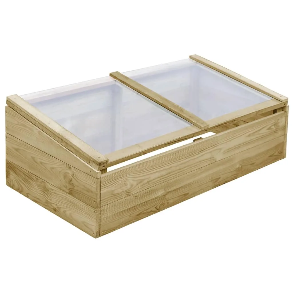 Hommdiy Gewächshaus Imprägniertes Kiefernholz 200 x 50 x 35 cm Frühbeet Frühbeetkasten