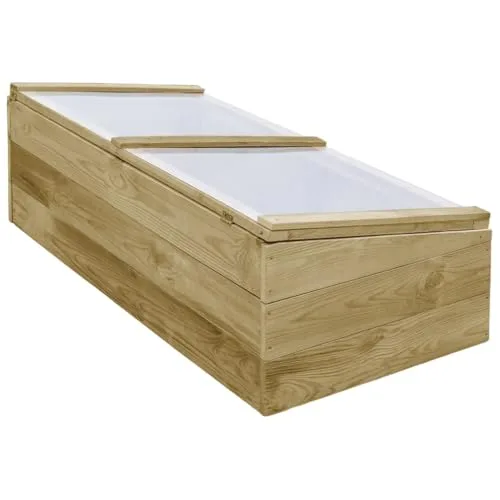 Hommdiy Gewächshaus Imprägniertes Kiefernholz 200 x 50 x 35 cm Frühbeet Frühbeetkasten – Bild 9