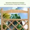 Rankgitter Pflanzkasten mit Rollen, Holz Hochbeet mit Spalier, wetterbeständiger Pflanzenkübel mit Drainagelöchern, mobiler Blumenkasten für Garten, Balkon & Terrasse, 49x28x116cm-Hellbraun - Thumbnail 4