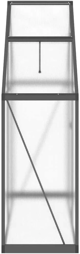 Hommdiy Gewächshaus mit Fundamentrahmen Anthrazit 224x169x195 cm Alu Pflanzenhaus mit Dachrinnensystem Flügeltür Treibhaus für Pflanzen Frühbeet – Bild 3