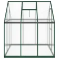 Hommdiy Gewächshaus mit Fundamentrahmen Grün 224x169x195 cm Aluminimum Pflanzenhaus mit Dachrinnensystem Flügeltür Treibhaus für Pflanzen Frühbeet - Thumbnail 3