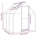 Hommdiy Gewächshaus mit Fundamentrahmen Grün 224x169x195 cm Aluminimum Pflanzenhaus mit Dachrinnensystem Flügeltür Treibhaus für Pflanzen Frühbeet - Thumbnail 8